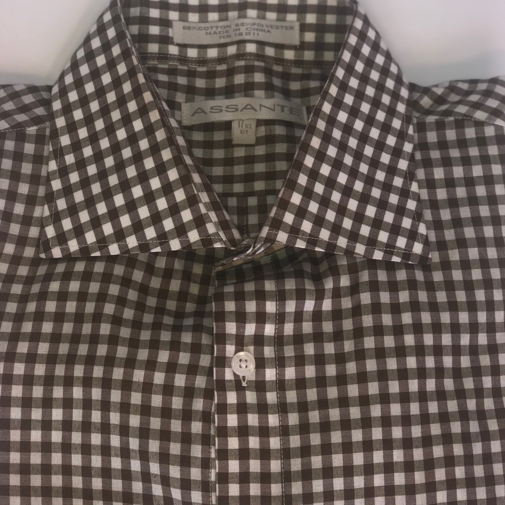 Men’s Assante Long Sleeve Dress Shirt Size 17 1/2